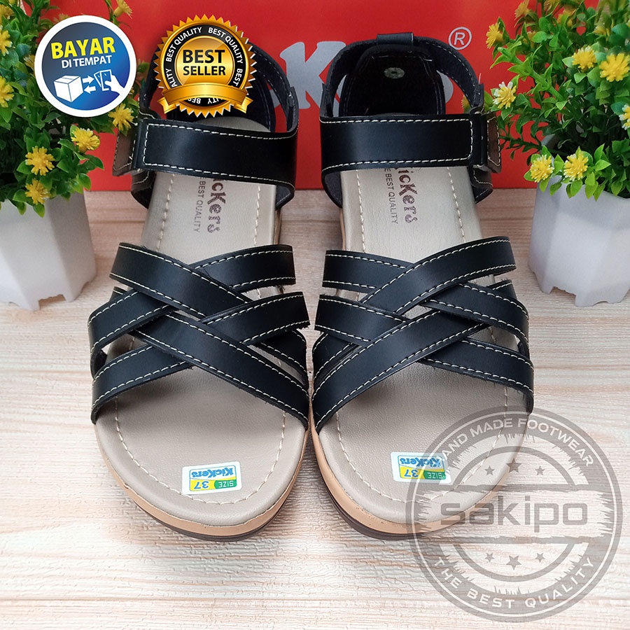 PROMO 9.9 SUPER SHOPPING DAY !! SANDAL GLADIATOR WANITA DEWASA WEDGES ANYAM TEMPONG LED / SAKIPO