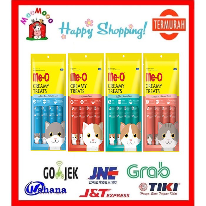 Me-O Creamy Treats Snack Kucing All Variant 1 pack 60gr