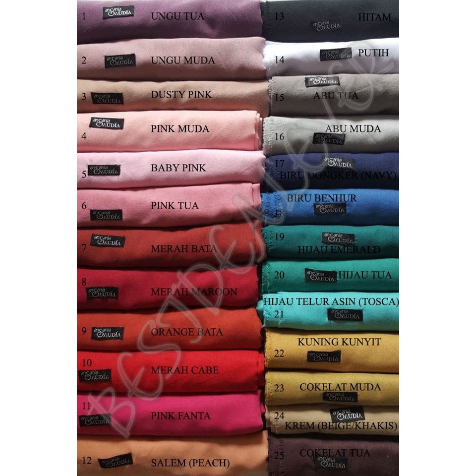 Hijab kerja fashion muslim hijab Ansania Segiempat Rawis Saudia Polos / Hijab / Jilbab / Krudung