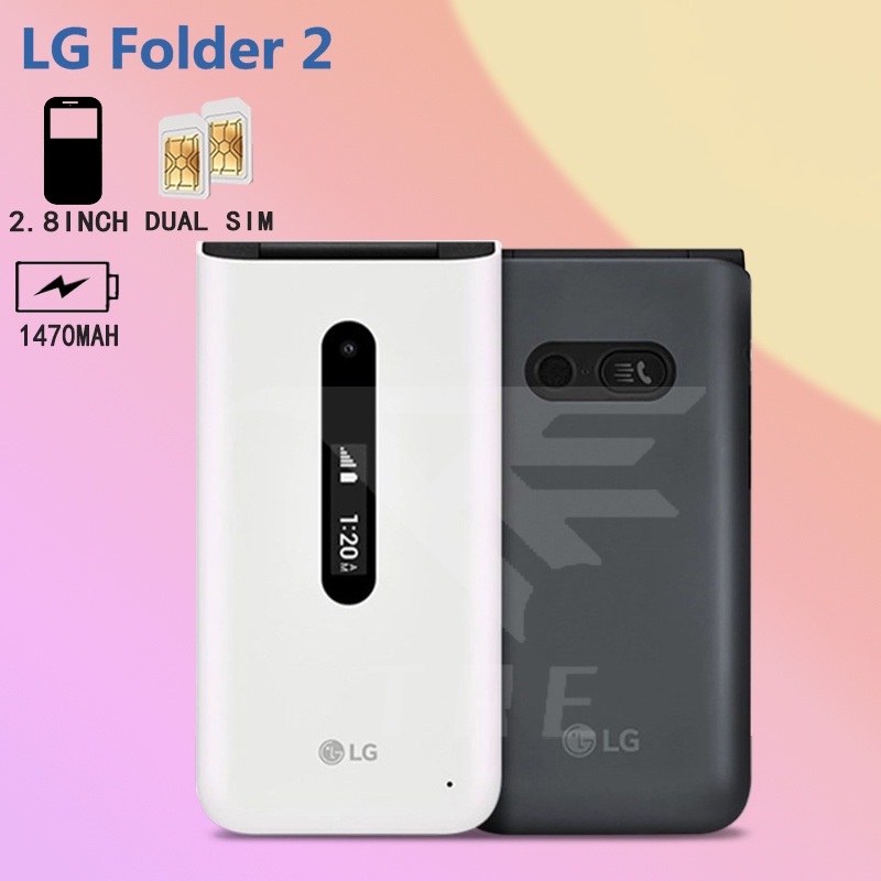 TRE LG Lipat LG Folder 2 Quad Band 2G dual sim lipat phones dual screen flip fashion mobile phone