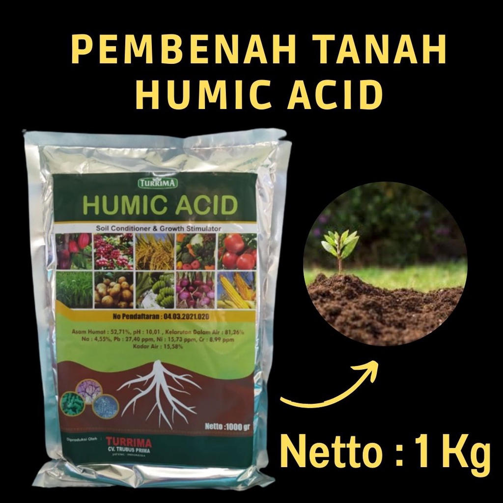 Pupuk tanah subur, Asam Humat  pembenah tanah terbaik, Asam Humat Humic Acid Premium Grade Pupuk Org