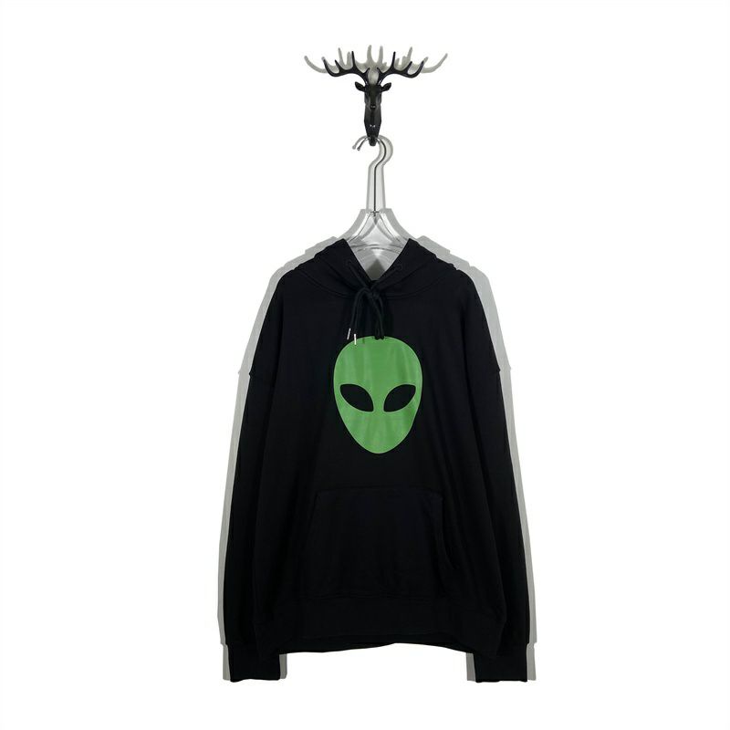 S - XXXXXL(6XL) Hoodie Black ALIEN Jaket Sweater Loose Long Sleeve BIGSIZE OVERSIZE Unisex 5XL 4XL 3XL 2XL XL L Jumbo