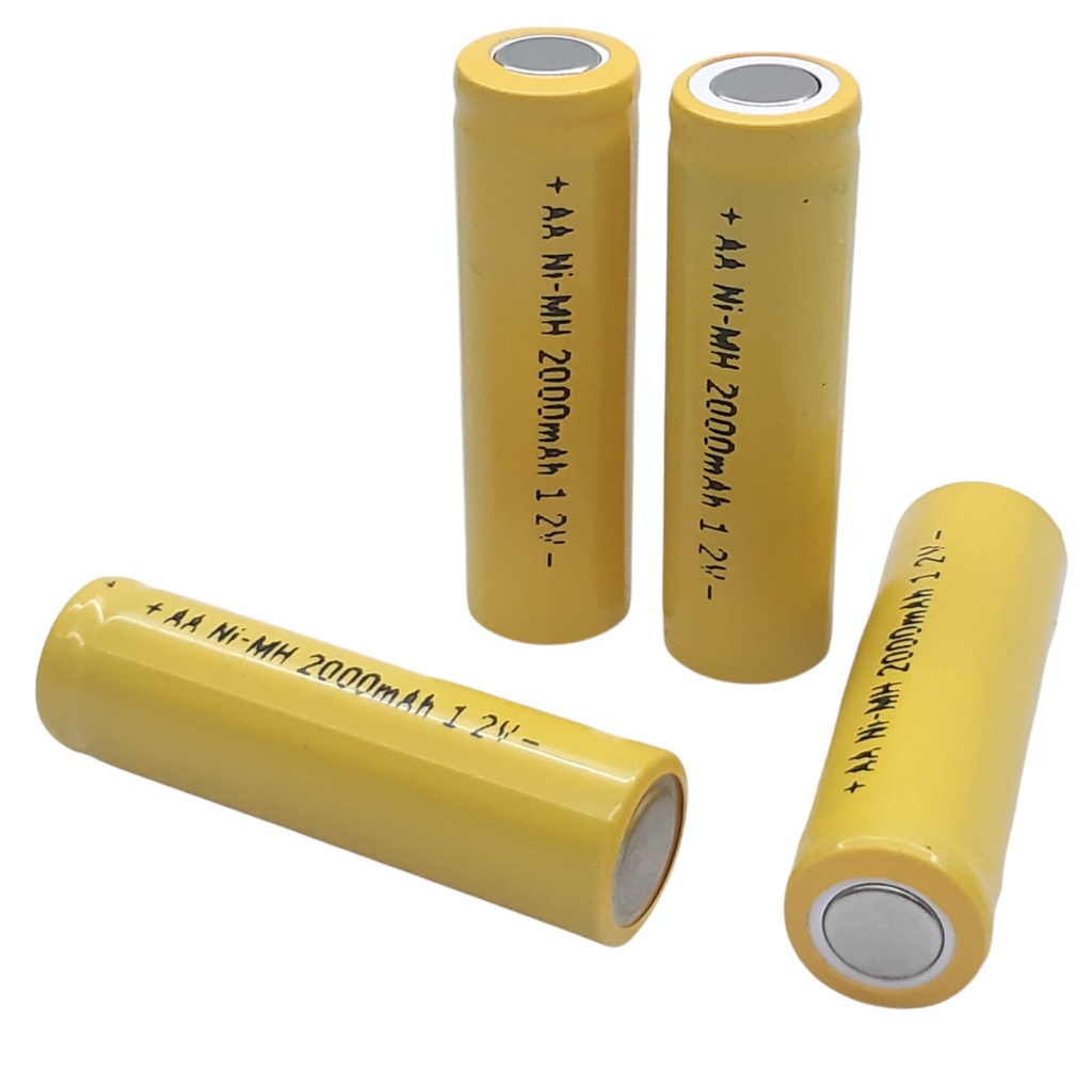 Baterai Cas A2 Multifungsi 1.2Volt-2000 mAh Isi 4 Buah Flat top