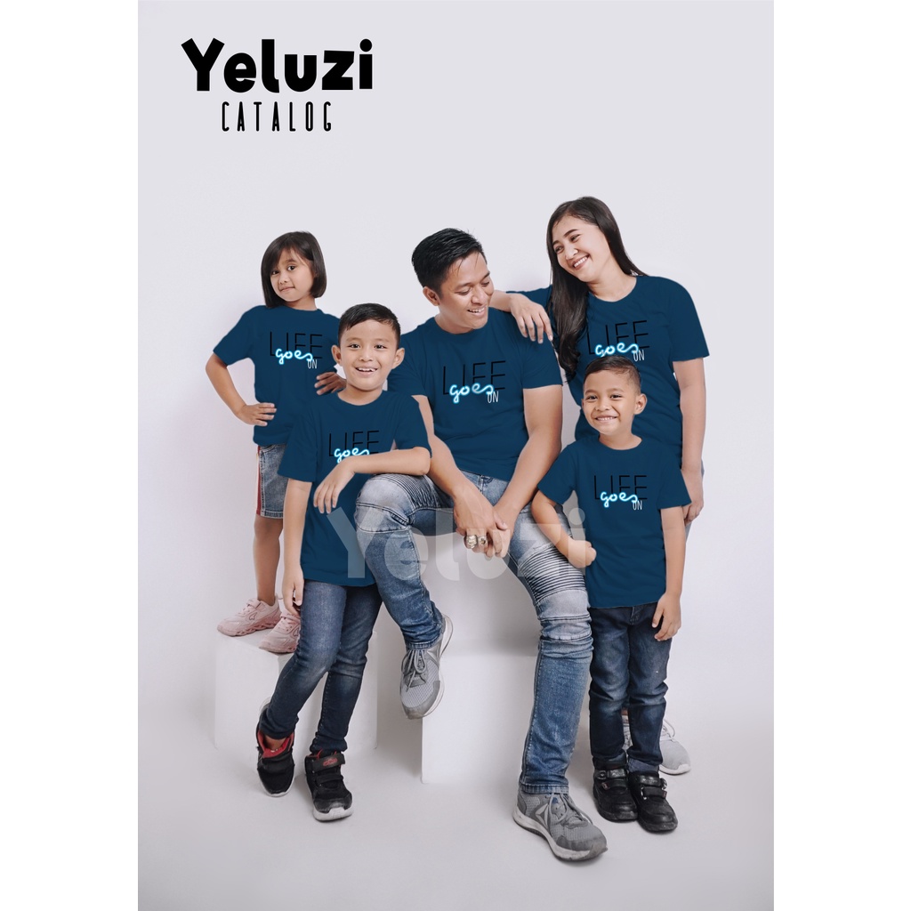 Kaos Atasan Distro Couple Baju Sarimbit keluarga Biru yeluzi