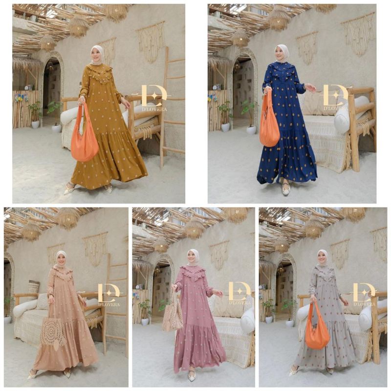 MIDI DRESS GAMIS FELLY TERBARU BY D'LOVERA ORIGINAL