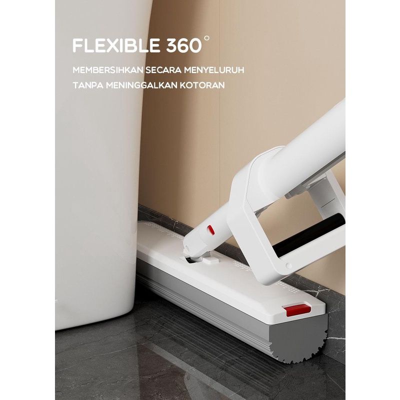 Samono SCM010 Alat Pel Microfiber Fleksibel Berputar 360° Hand-free Mop