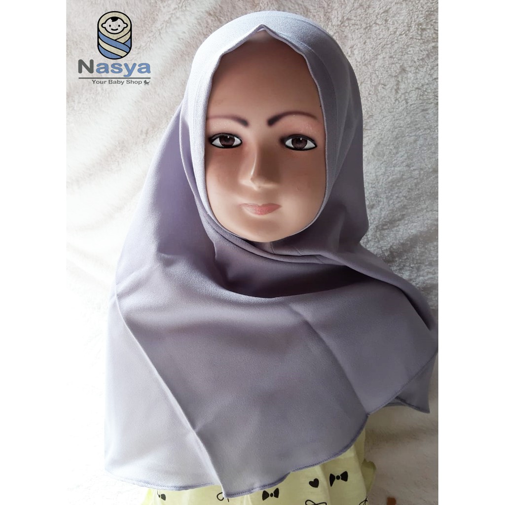 [T-002] Baju Anak Muslim / Set Gamis Pita tali Anak Perempuan + Jilbab  (Anak umur 2 Tahun)