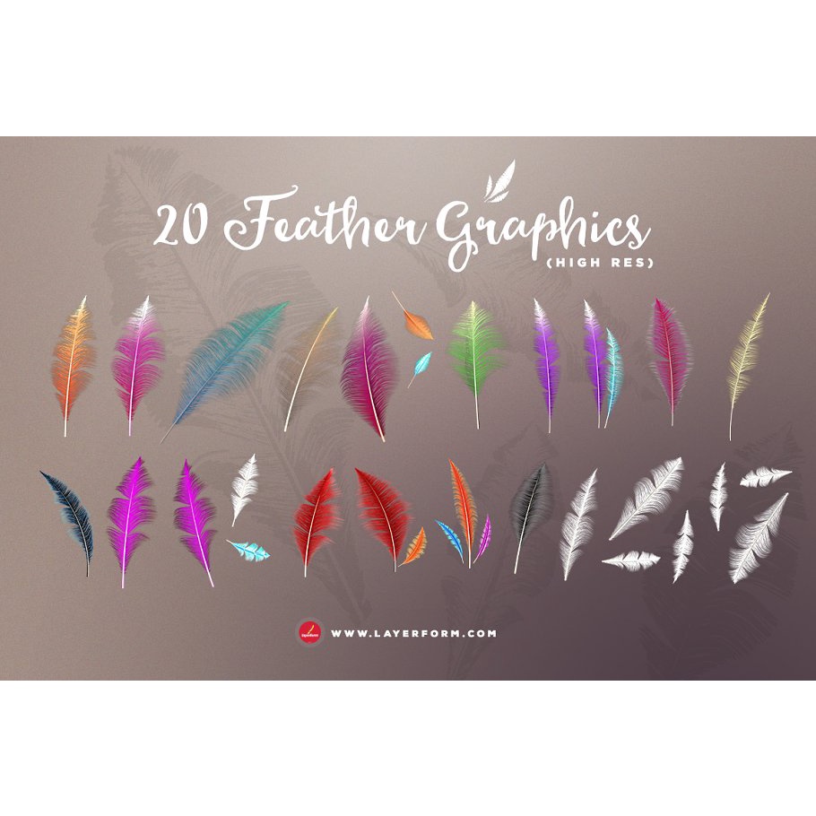 Pretty Feathers Artpack Vector Bundle - Vector Designs