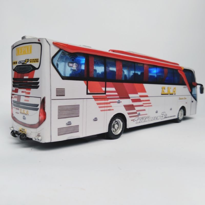 MINIATUR BUS EKA CEPAT JB3 FUL STROBO DAN INTERIOR LAMPU