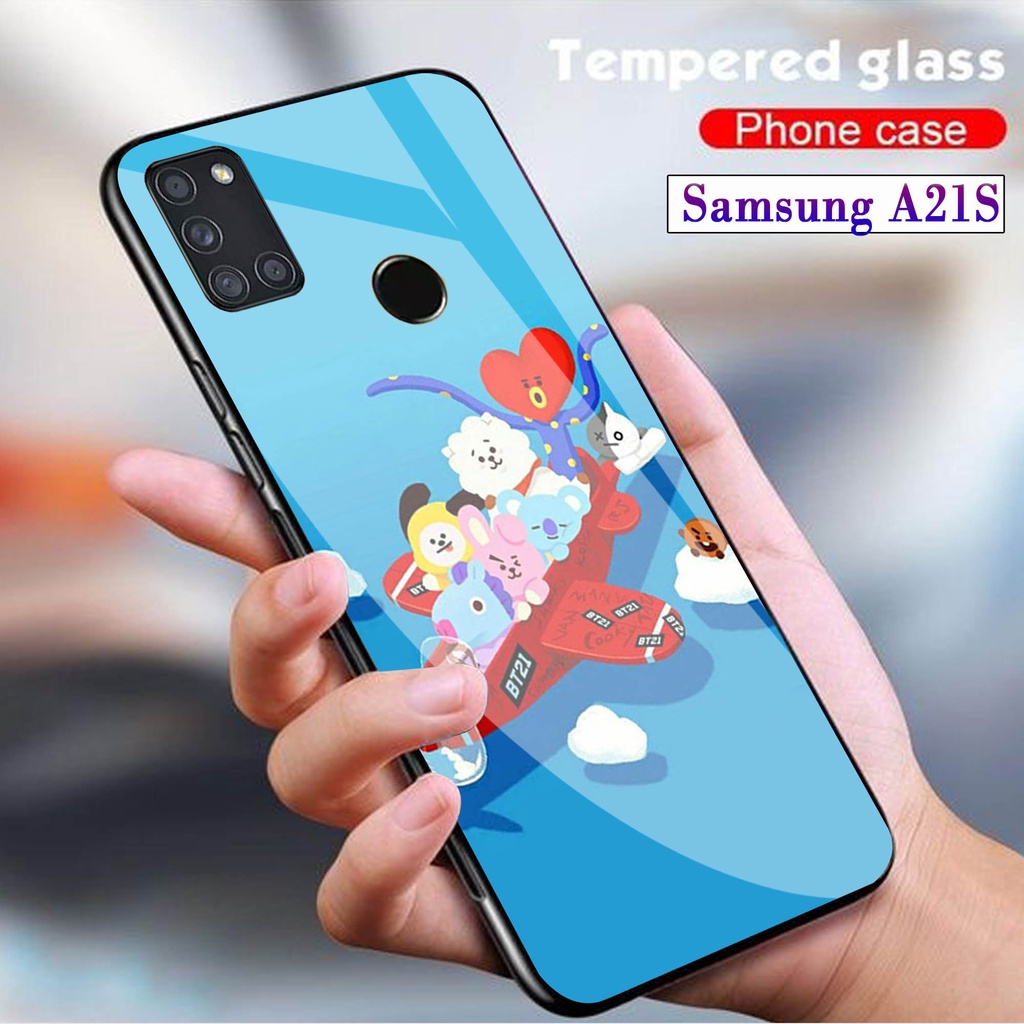 Softcase Glass Kaca SAMSUNG A21S - Case Hp Pelindung Handphone SAMSUNG A21S [ A28]