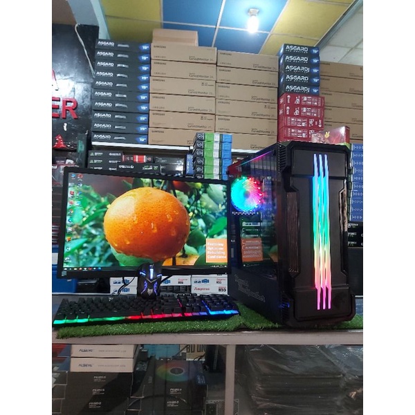 PC GAMING CORE I7 RAM 16 GB SSD 120 GB MONITOR 22 INCH SIAP PAKAI FULLSET