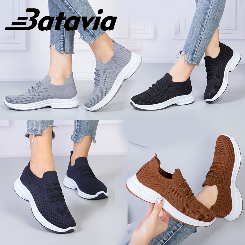 Batavia Sepatu size 41 Sepatu Berjalan Kasual Wanita Ringan Sol Lembut Lazy Flats Sepatu Kets Nyaman