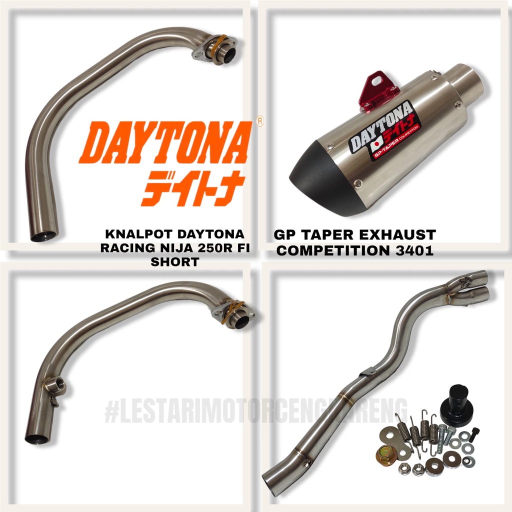 KNALPOT DAYTONA GP TAPER EXHAUST NINJA 250 FI Z250 SHORT SILENCER 3401