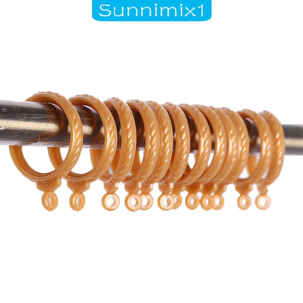 Sunnimix1 12pcs Ancient Rome Curtain Panel Ring Hook Glide Shower