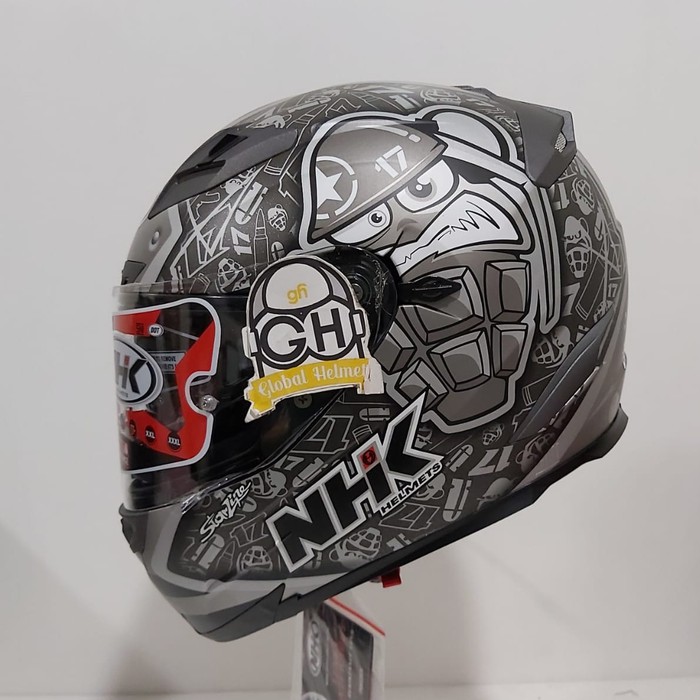 OFC HELM NHK FULL FACE NHK RX9 KAREL ABRAHAM SILVER DOFF - M