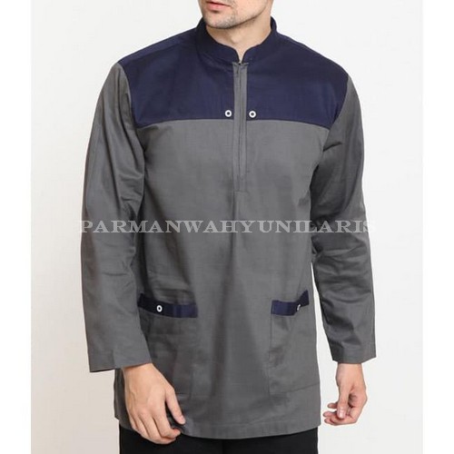 Baju Koko Dewasa Lengan Panjang Nibras Premium Nbrs Nk 062 Nk 64 VU981 [Koko Buya Darkgrey Ot] Baju