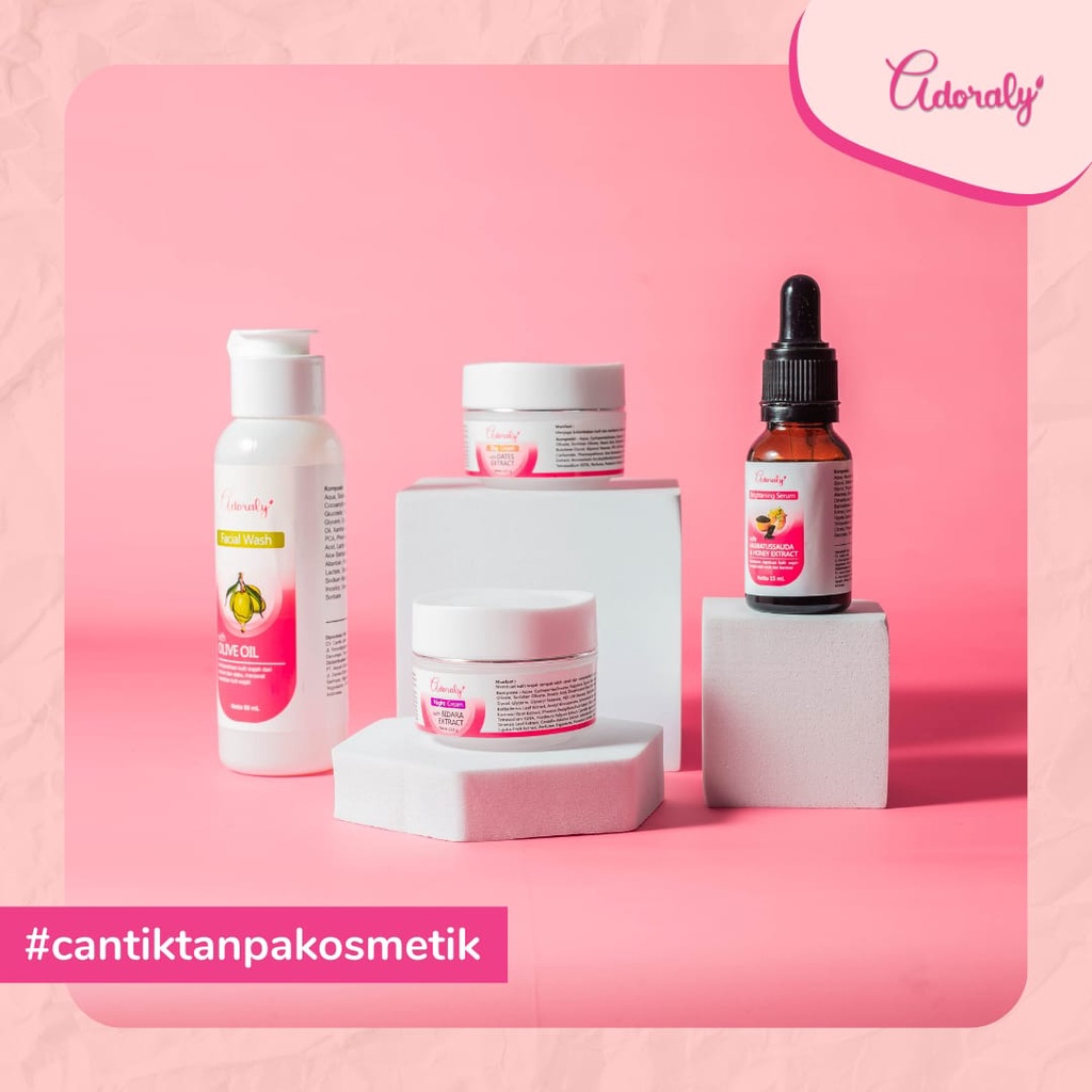 ADORALY SKINCARE BPOM - Skincare Pembersih Flek Hitam dan Jerawat + Serum Glowing Maksimal