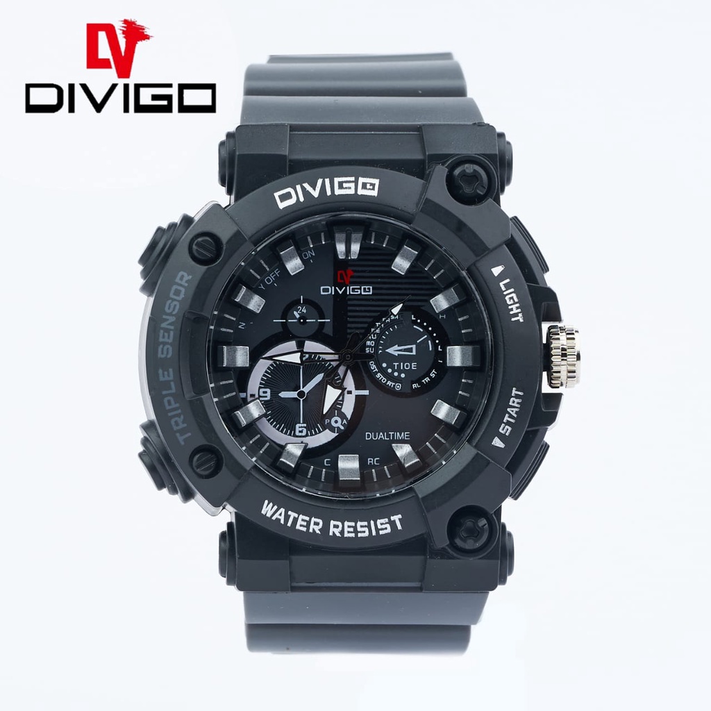 [DGS] Jam Tangan Pria Divigo Analog Sport Strab Rubber Tahan Air D-21