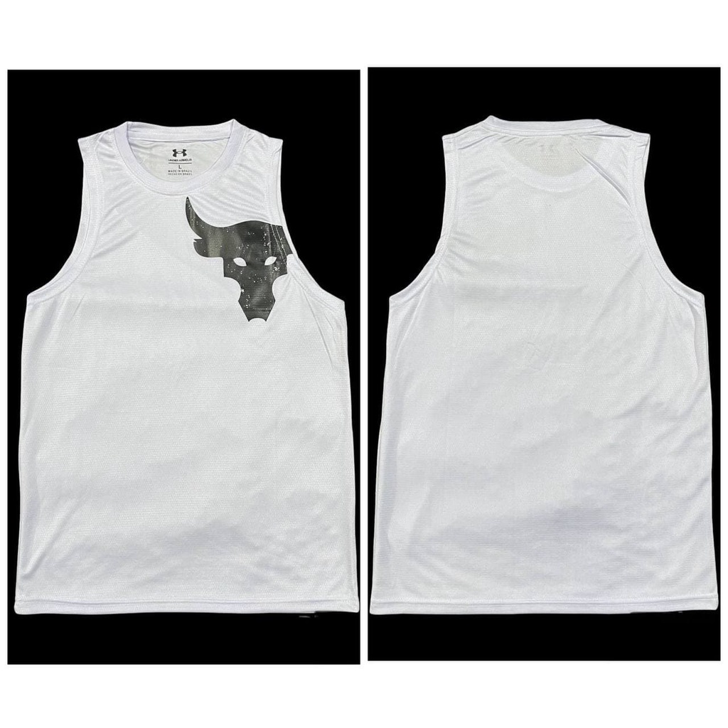 Singlet Training Bahan *Corak*-Banteng putih