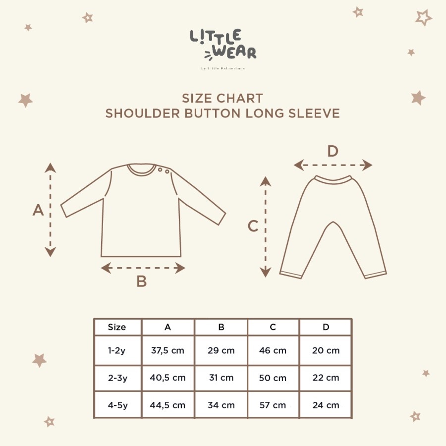 [TOMS] [1-5Tahun] LITTLE PALMERHAUS (1stel) Little Wear Shoulder Button LONG Sleeve (Stelan Baju Bayi PANJANG)