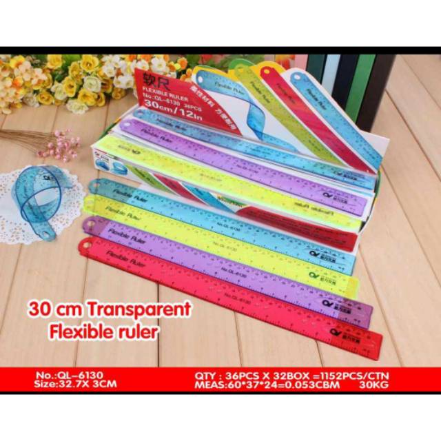 Penggaris lentur flexible ruler 30cm mistar