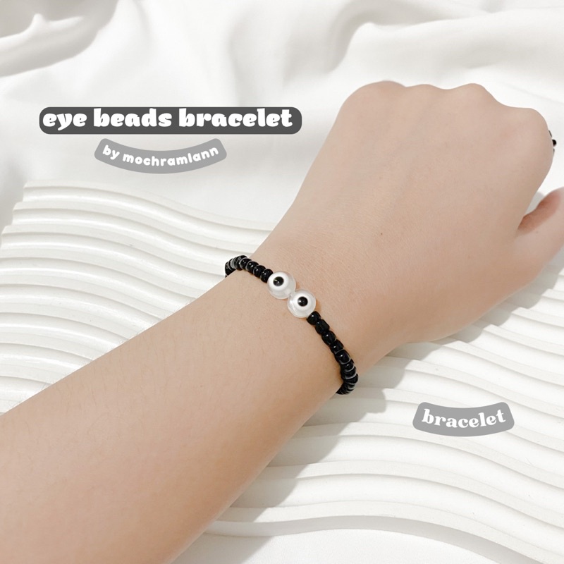 EYE BEADS SET RING &amp; BRACELET / GELANG MANIK KOREA MODEL MATA / GELANG MATA / CINCIN MATA