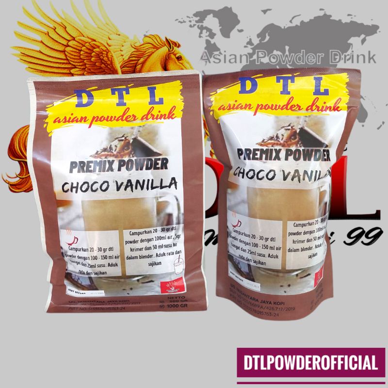 

BUBUK MINUMAN PREMIX RASA CHOCO VANILLA / POWDER DRINK MERK DTL