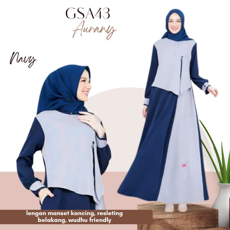 Gamis GSA 43 by Aurany Original bahan Allya