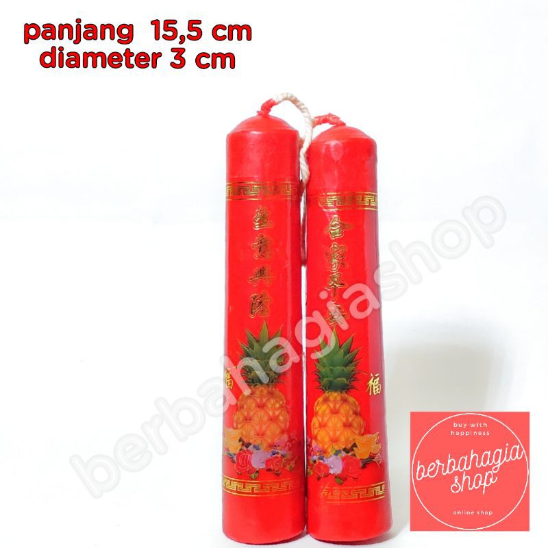 Lilin Nanas Merah Ukuran 1/2 Kati / Lilin Merah / Lilin Sembahyang / Red Candle