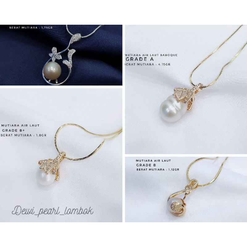 Kalung liontin mutiara laut asli bersertifikat / kalung wanita / aksesoris wanita / kalung liontin /