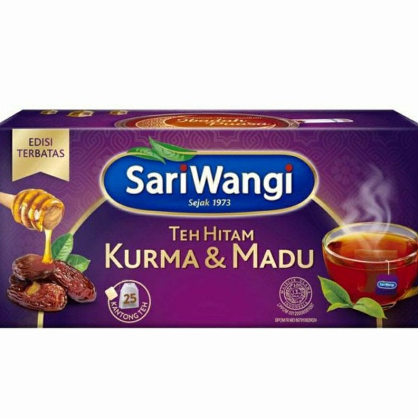 

Sariwangi Teh Celup / Sari Wangi Teh Hitam Kurma & Madu / Jahe & Kunyit / Mawar isi 25 @1.85 g