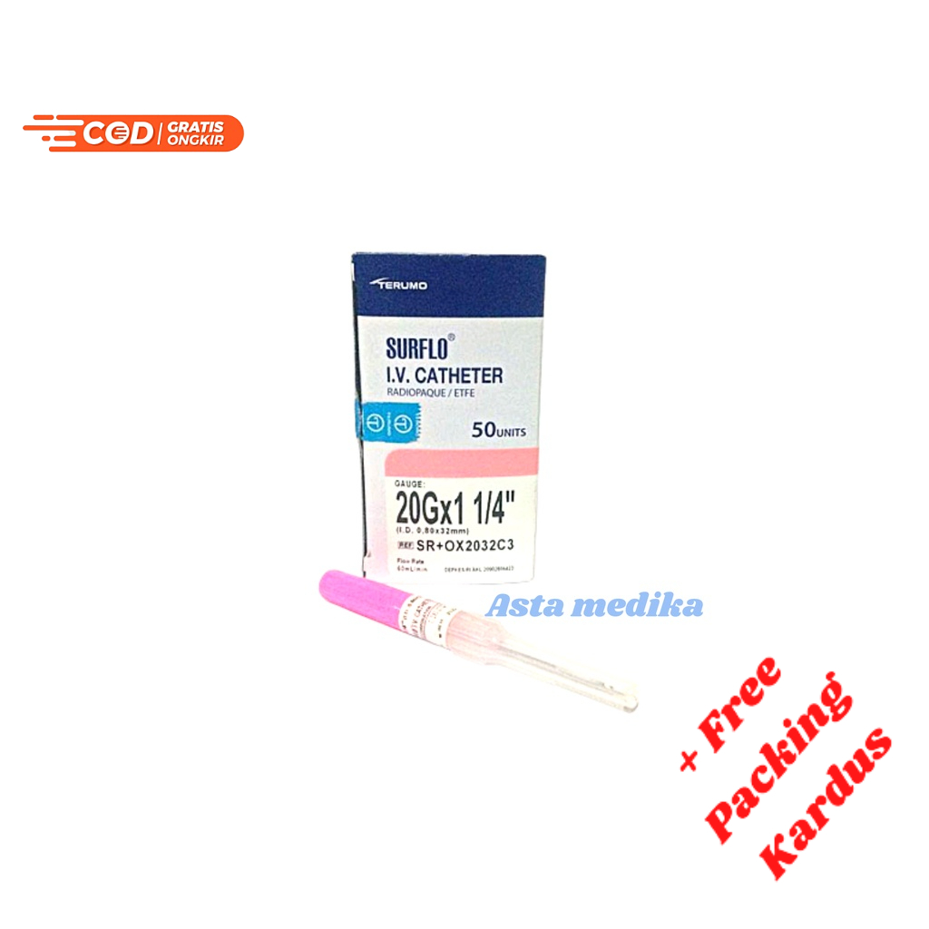 Surflo I.V Catheter 18G, 20G, 22G, 24G Terumo / Surflo Terumo / Jarum Infus Surflo / Jarum IV Catheter Terumo