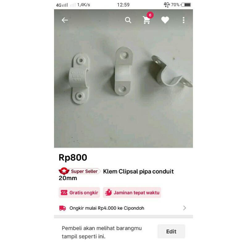 Klem pipa Clipsal