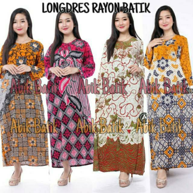 TERMURAH LONGDRES BUSUI KATUN BATIK RAYON ADEM NYAMAN CANTIK MUMER