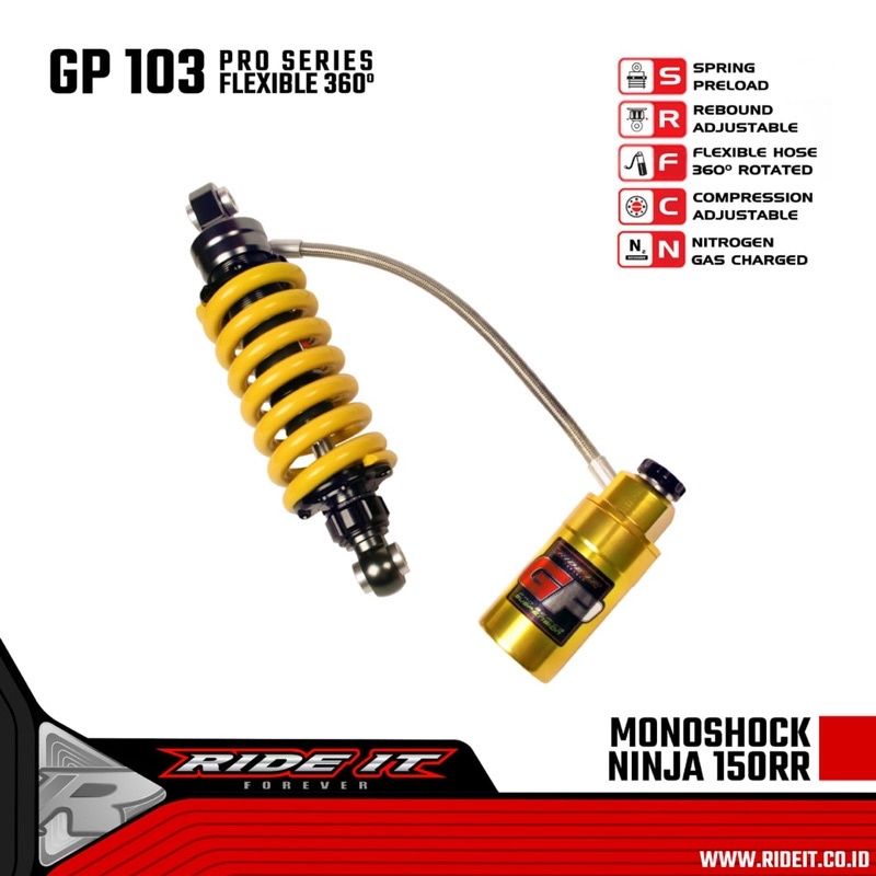 Monoshock Tabung Pisah Ride It Original Ninja R & Ninja RR 2 Tak Shockbreaker Tabung Pisah Ninja R N