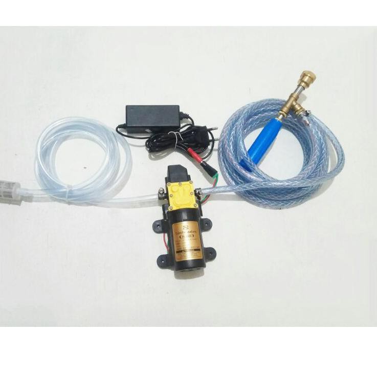 Pompa air mini DC 12V alat semprot spray cuci steam motor AC siram tanaman 