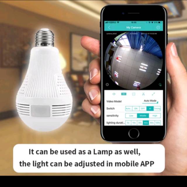 Camera Cctv model lampu bohlam spy camera tanpa kabel