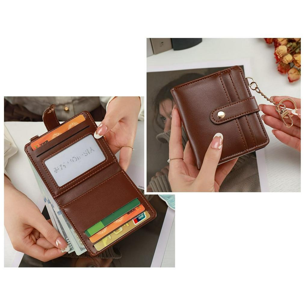 DOMPET LIPAT WANITA MINI IMPORT KARTU RESLETING UANG KOIN  KECIL KOREA KULIT COKLAT AELORIA WA693B7 MURAH REMAJA CEWEK PREMIUM LUCU BATAM FASHION ORI BRANDED KEKINIAN SIMPLE