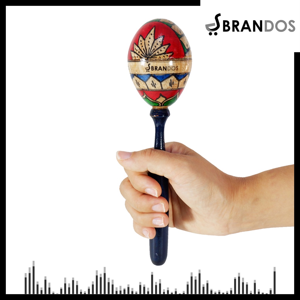 Marakas Kayu Shaker BRANDOS Maracas Perkusi Kecrekan MK-34 Panjang