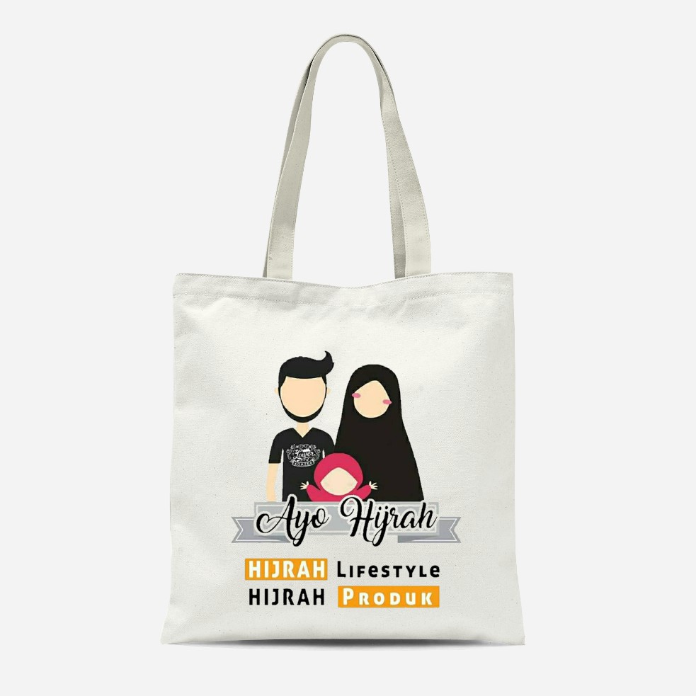 TAS TOTTE BAG HNI TULISAN AYO HIJRAH HPAI - PUTIH