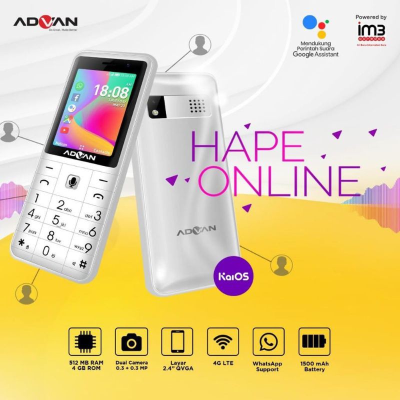Advan Hp Online KaiOS Indosat Garansi Resmi