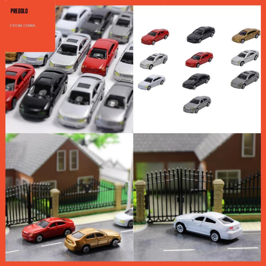 10pcs Miniatur Mobil Skala 1: 87 Untuk Pemandangan Kereta Api