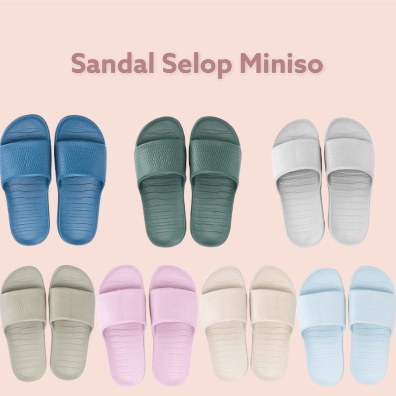 WOMENS SLIPPERS MINISO / SANDAL SELOP MINISO / MINISO SANDAL SELOP / COMFORTABLE BATHROOM SLIPPERS