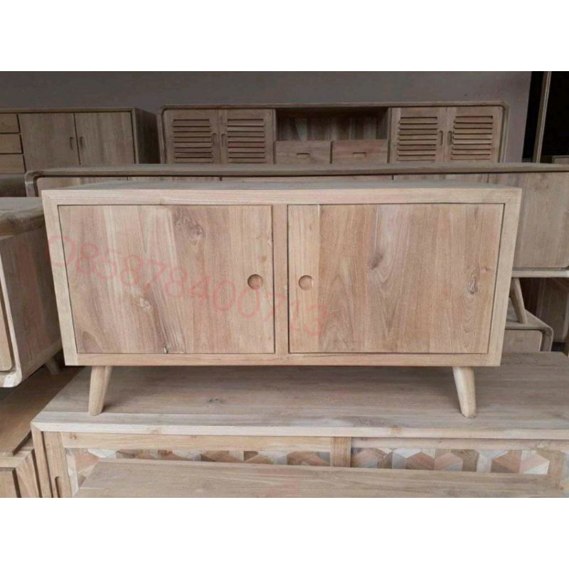 Bufet TV Retro Full Kayu Jati | bufet minimalis kayu jati mentahan | meja tv minimalis pendek