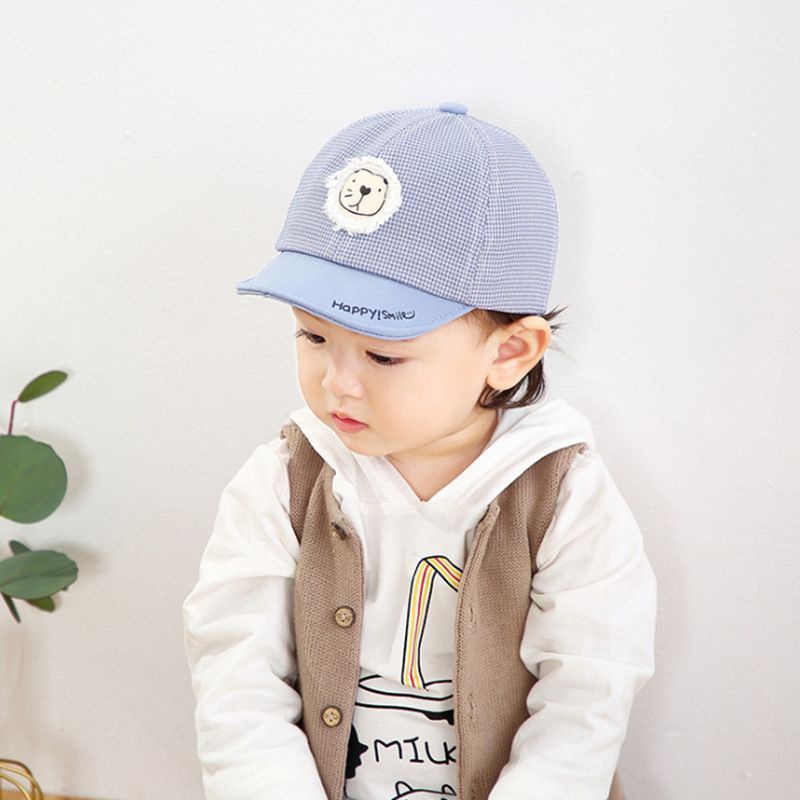 Topi baseball bayi Happy Lion cartoon singa lucu import