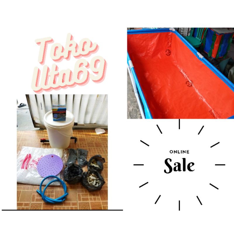 kolam terpal A5 plus paket komplit ember filter