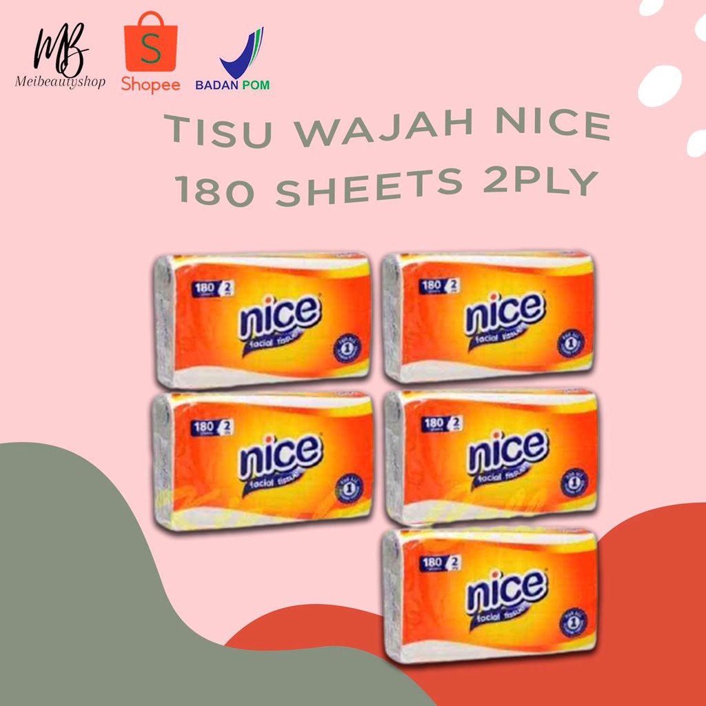 Tissue Wajah Nice&amp;Jolly  180/250 sheets 2ply