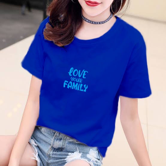 YOURSTYLE1119 - KAOS LOVE YOUR FAMILY BAJU KAOS WANITA DISTRO UNISEX OVERSIZE JUMBO KEKINIAN TERLARI