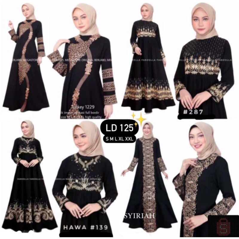 TERMURAHGamis Abaya LD 120-125 Hitam Turkey Lengkap | Abaya Big Size Jumbo Murah