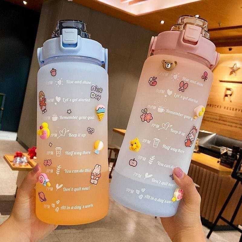 [Emperor] BOTOL MINUM 2 LITER RAINBOW PENANDA WAKTU MOTIVASI QUITFIT BT06